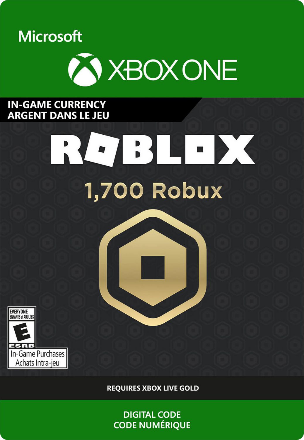 Xbox One Roblox 1 700 Robux For Xbox Download Walmart Canada