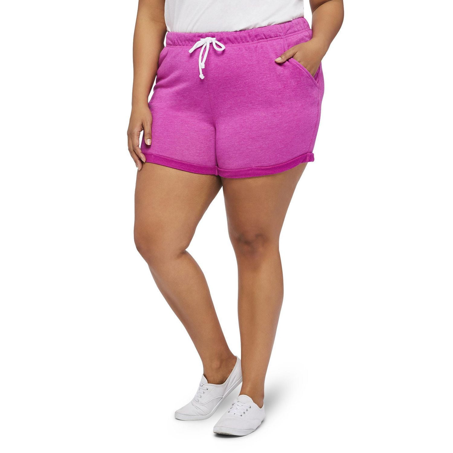 Plus Women's Rolled Cuff Shorts Walmart Canada