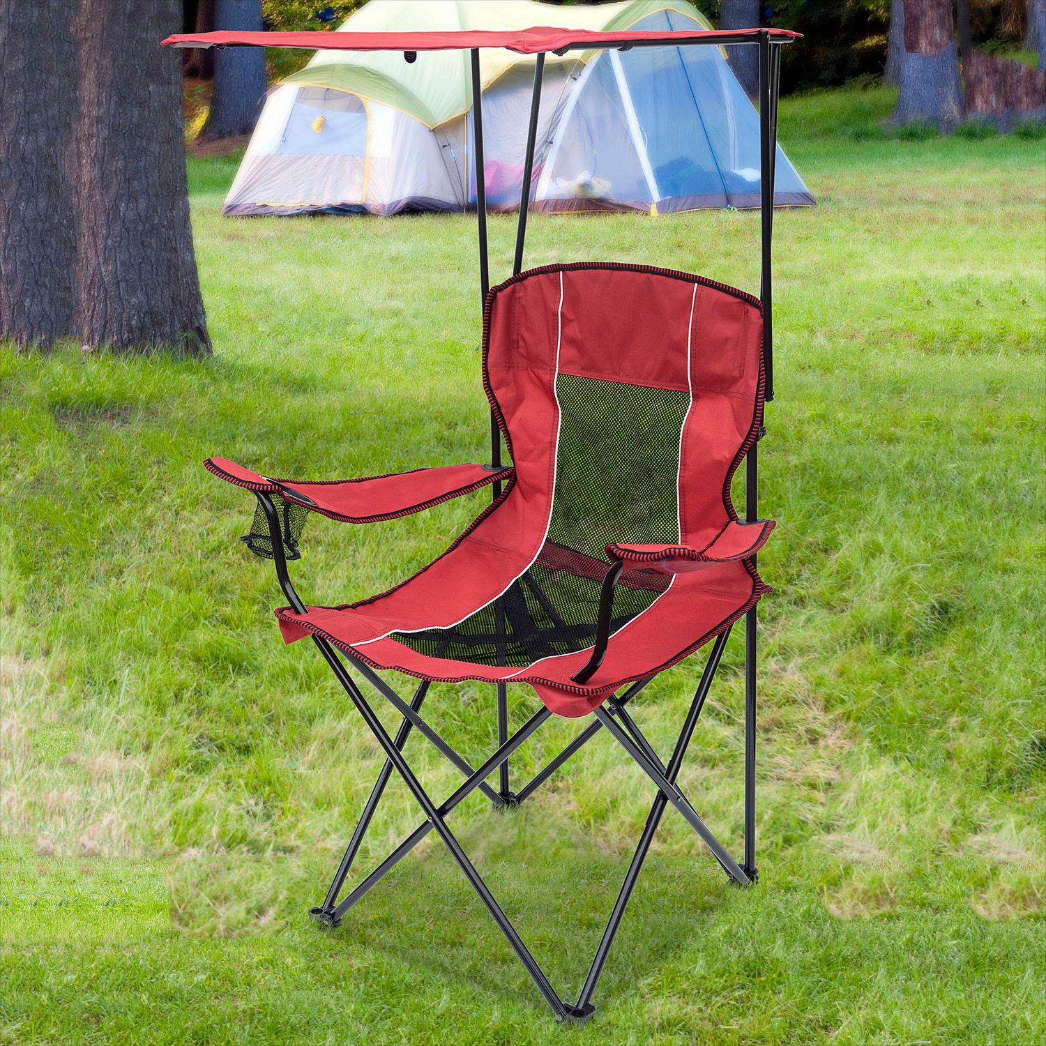 Oversized folding store chair with canopy