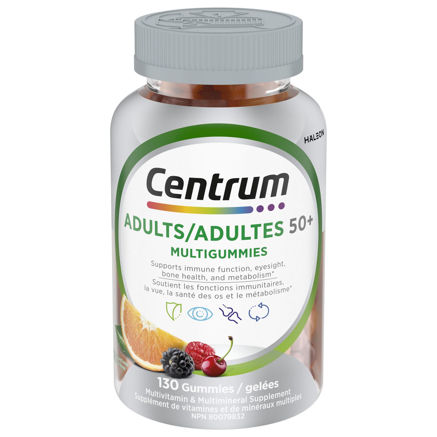 Centrum MultiGummies Adults 50+ Multivitamin Supplement Gummies, 130 Count