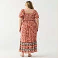 thumbnail image 2 of DV Floral print smocked waist maxi with S/S and a tiered ruffled hem, 2 of 2