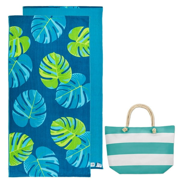Safdie & Co. Beach Bag and Towel Set Banana Leaves Walmart.ca