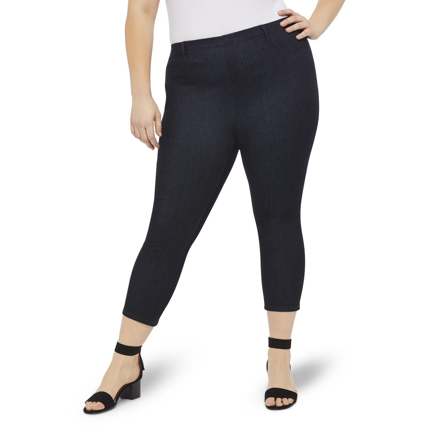 Plus Women's Denim Capri Jeggings Walmart Canada