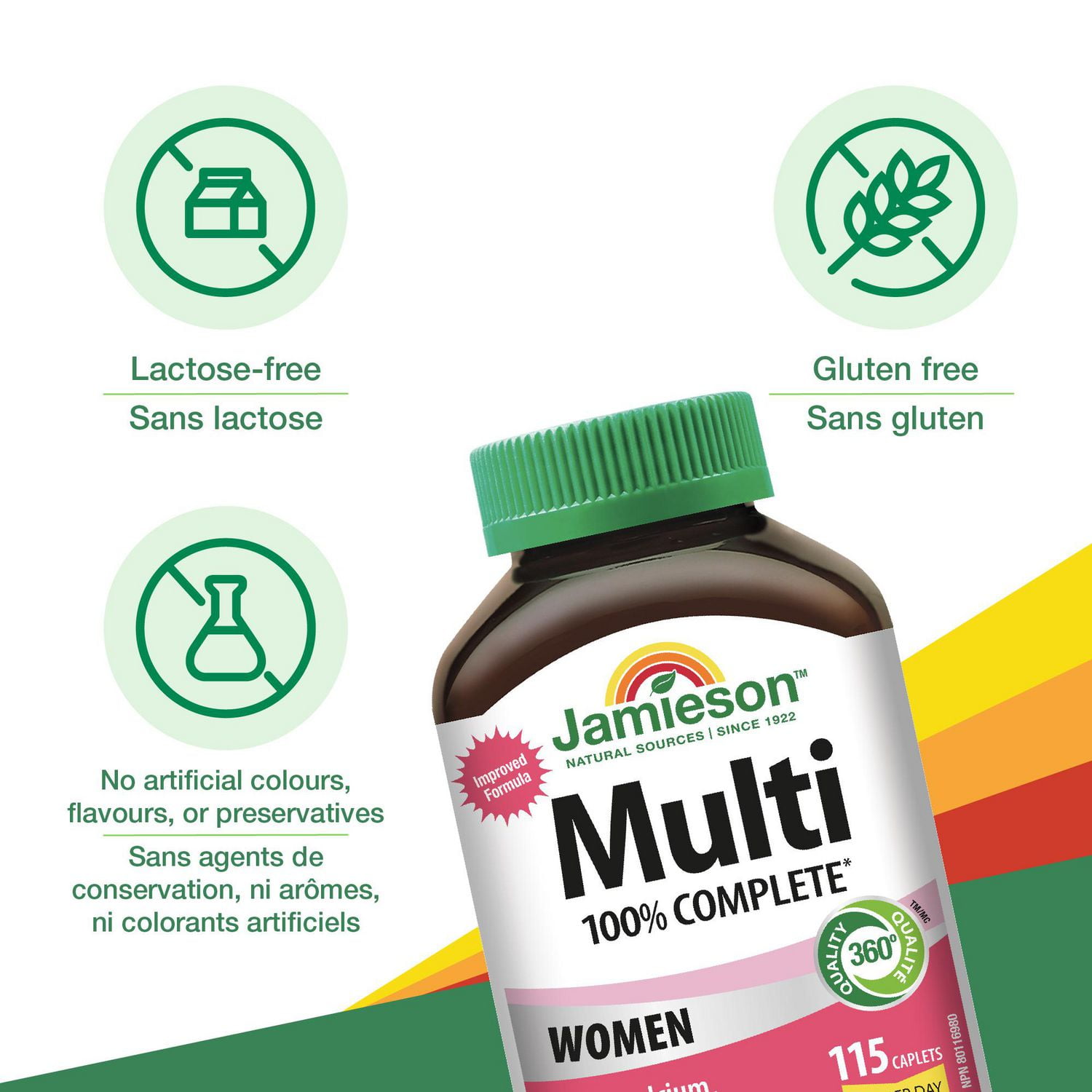 Jamieson Multivitamine complète à 100 % pour femmes 115 caplets
