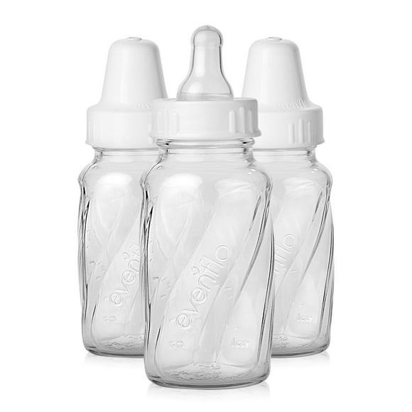Evenflo Feeding Classic BPA-Free Glass Baby Bottles, 4oz, Clear, 3ct
