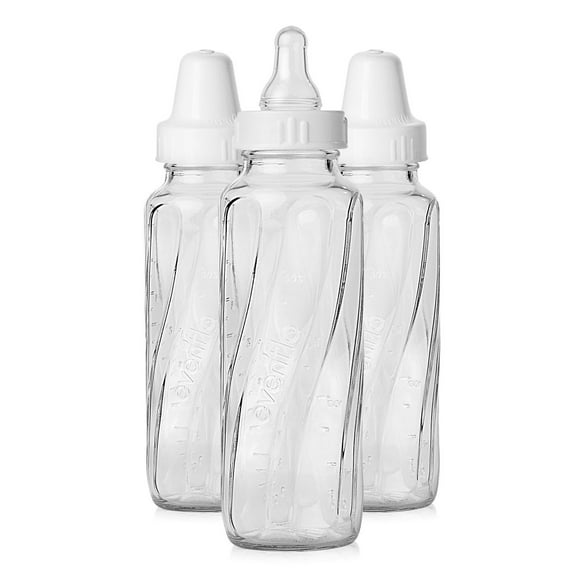 Evenflo Feeding Classic BPA-Free Glass Baby Bottles, 8oz, Clear, 3ct