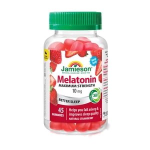 Jamieson Melatonin Gummies, 10 mg, Strawberry, 45 Count