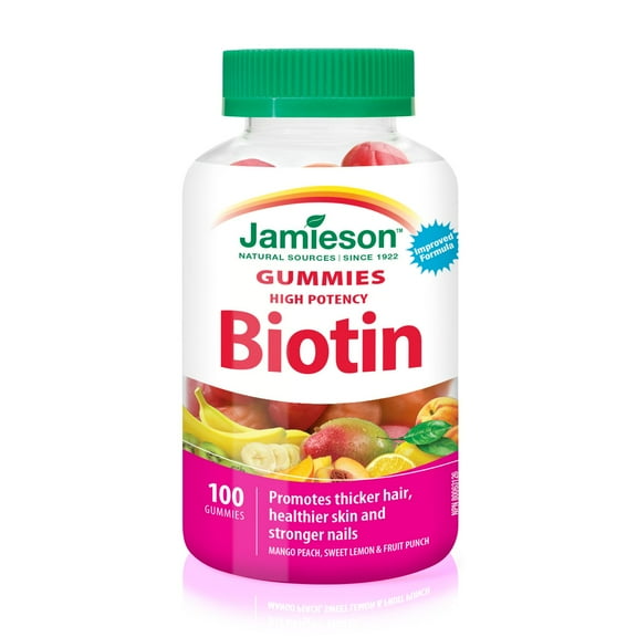 Jamieson Biotin Gummies, 2500 mcg, High Potency, 100 Count