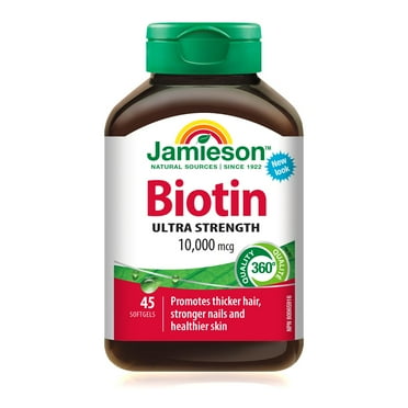 Jamieson Biotin Softgels, 10000 mcg, Ultra Strength, 45 Count