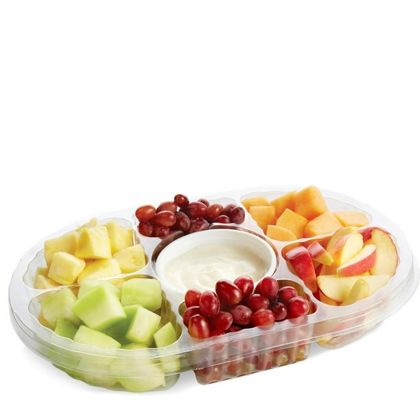 13 inch 4 Compartment Fruit Container with Dip Cup