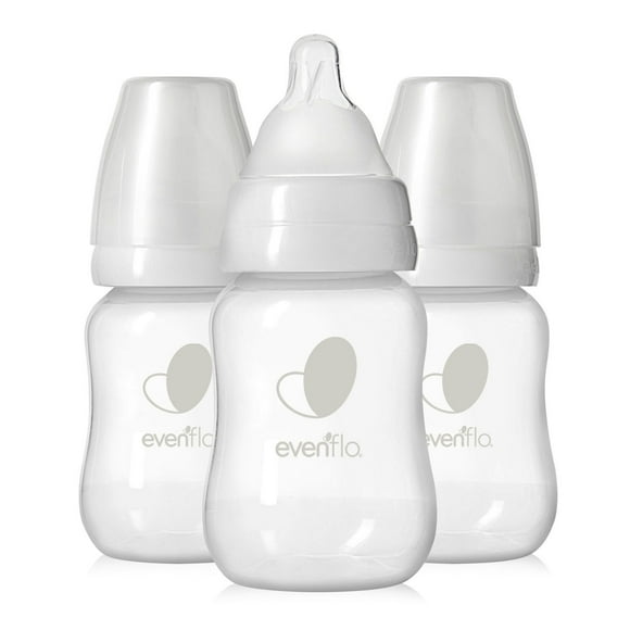 Evenflo Feeding Balance + Standard Neck BPA-Free Plastic Baby Bottles, 4oz, Clear, 3ct