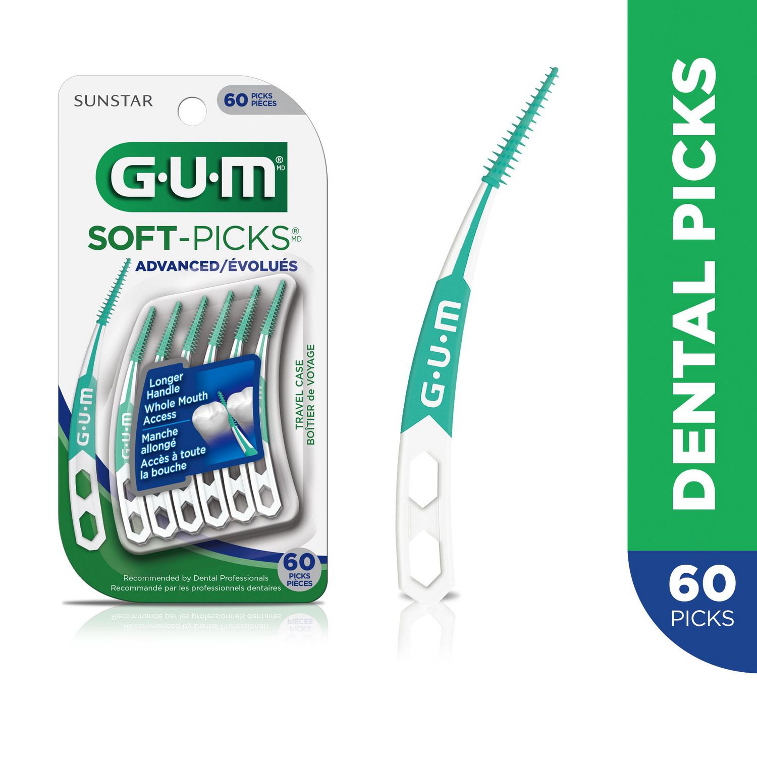 GUM Soft-Picks Advanced Dental Picks, Curved Design, Precision