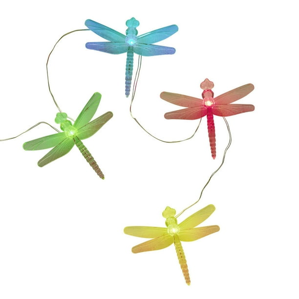 Hometrends Solar Powered Color-Changing LED Dragonfly String