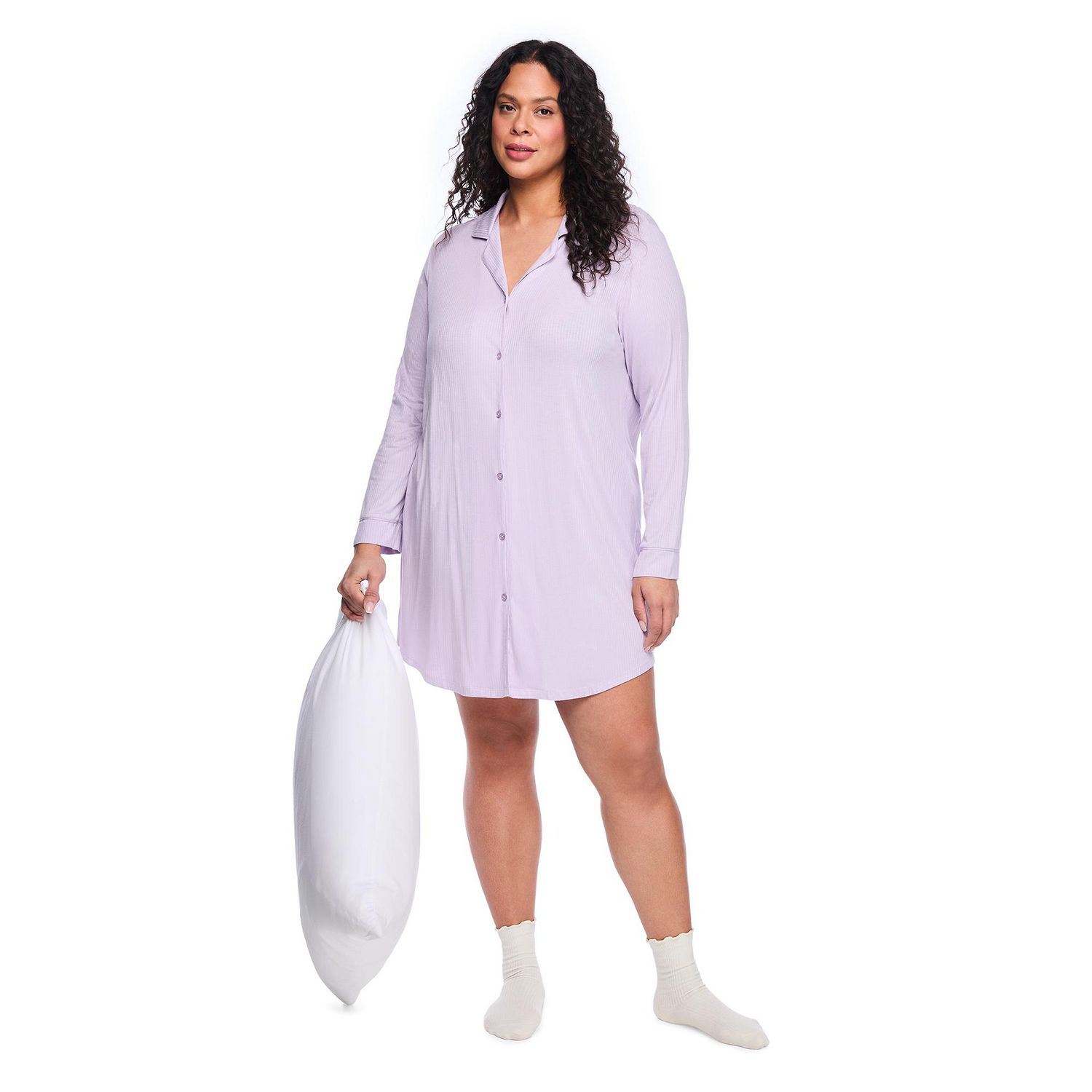 Chemise de nuit côtelée George Plus pour femmes