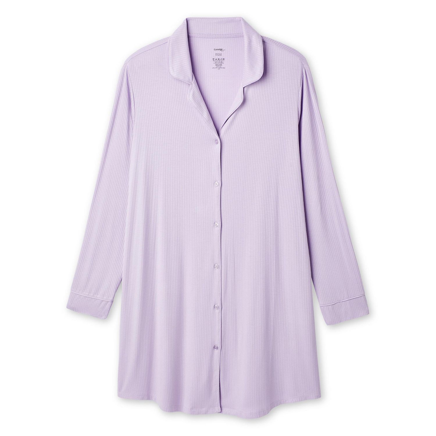 Chemise de nuit côtelée George Plus pour femmes