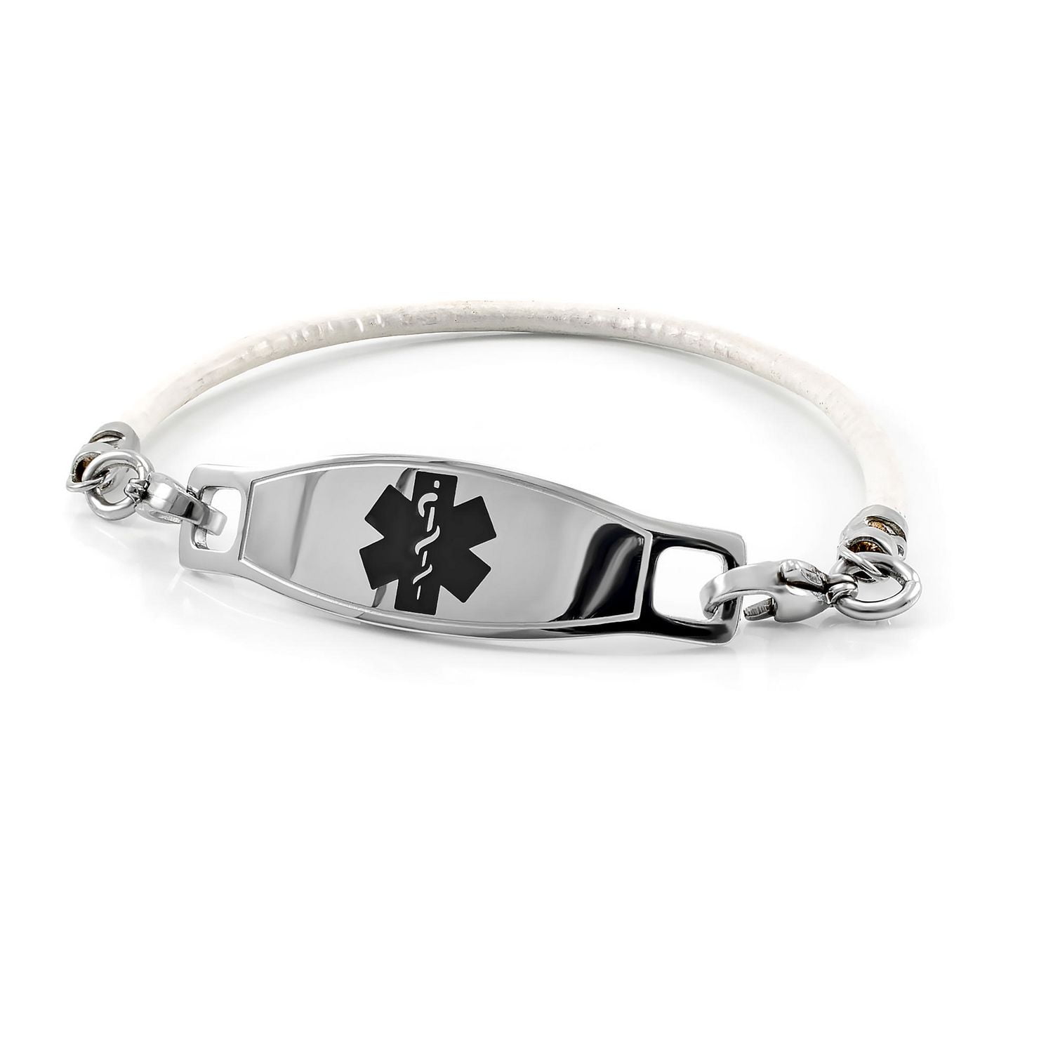 MedicEngraved 316L Stainless Steel Medical Id Bracelet w/ White