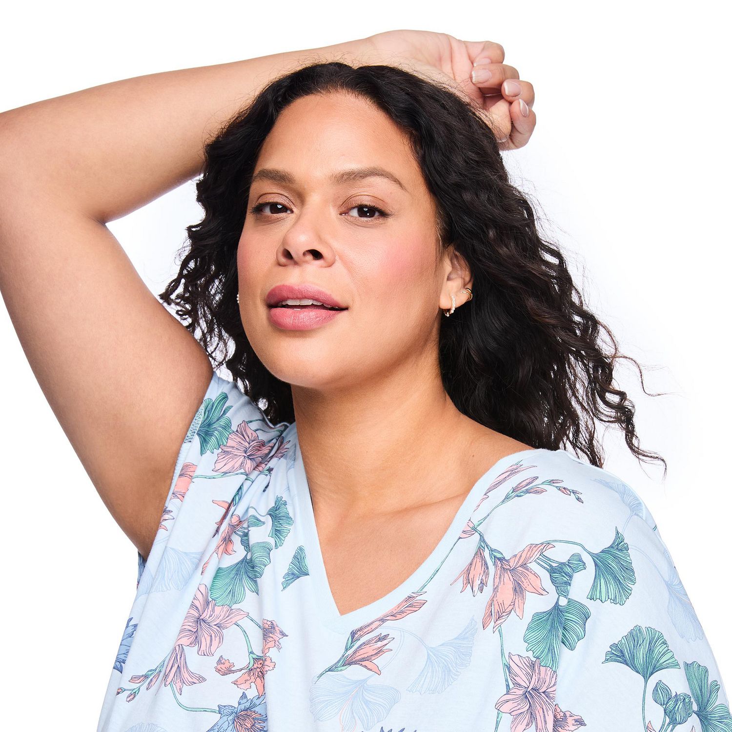 Chemise de nuit à encolure en V George Plus pour femmes