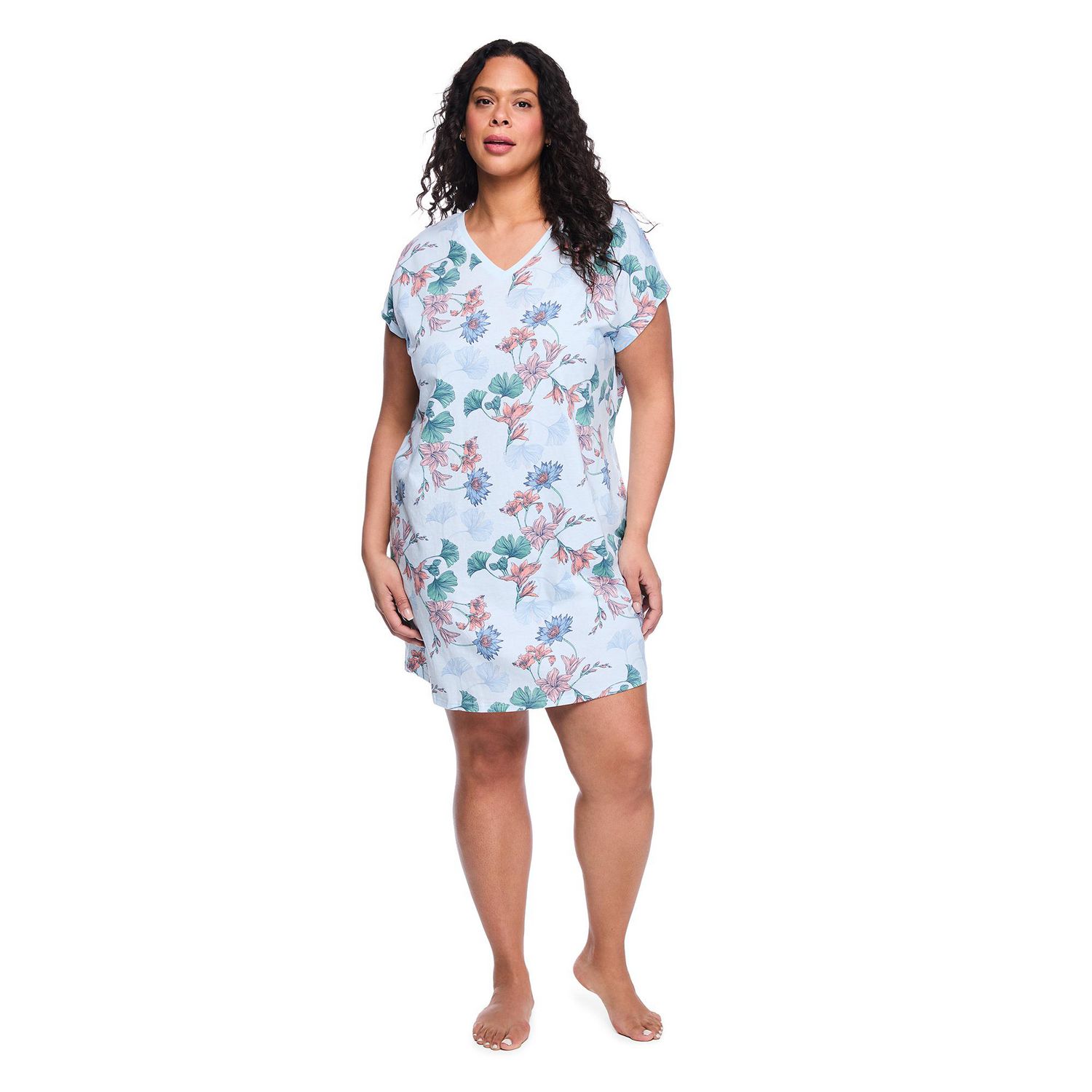 Chemise de nuit à encolure en V George Plus pour femmes