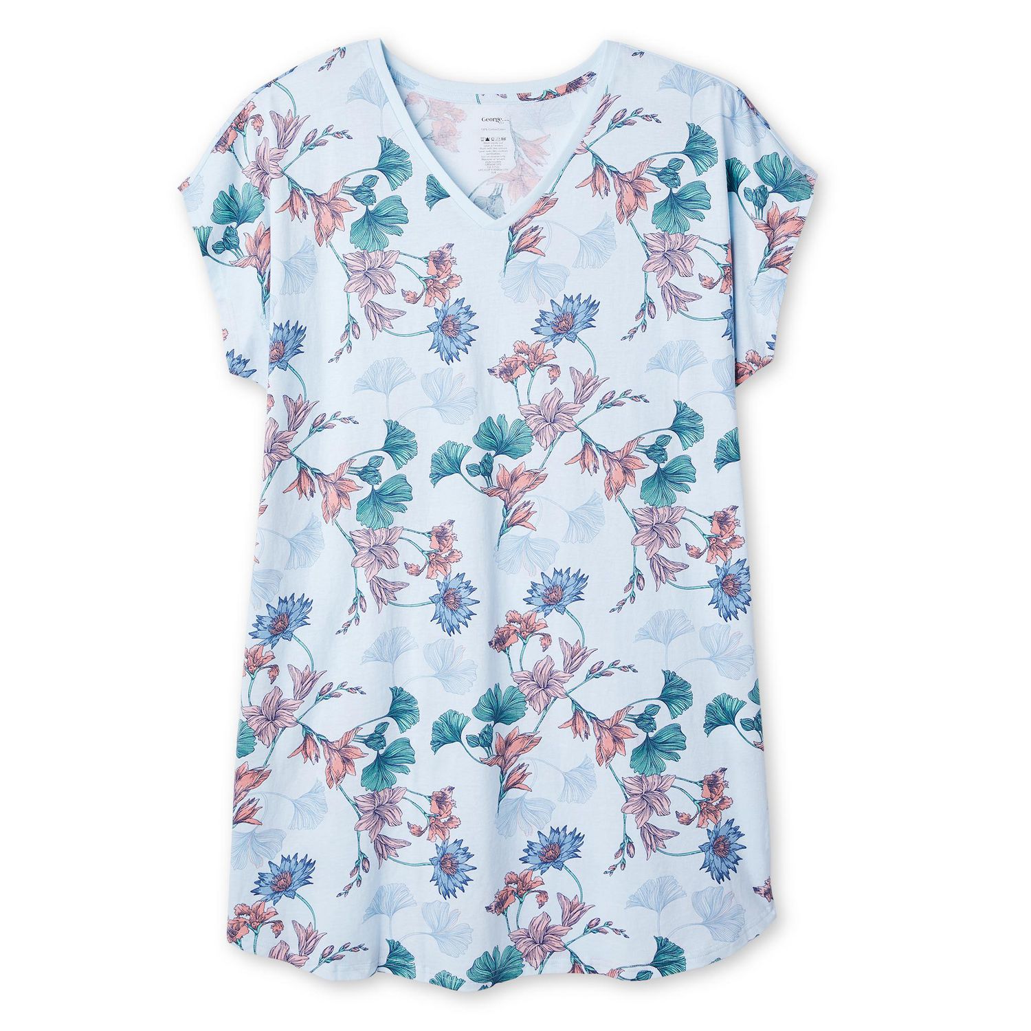 Chemise de nuit à encolure en V George Plus pour femmes