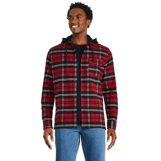 George Men's Hooded Flannel Shirt - Walmart.ca