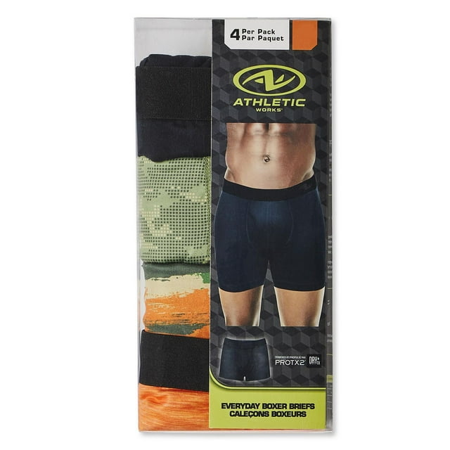 Athletic Works Men's Everyday Stretch Boxer Briefs 4-Pack