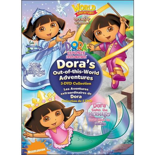 Dora The Explorer: Dora's Out-Of-This-World Adventures Collection: Dora  Saves The Snow Princess / Dora Saves The Mermaids / World Adventure 