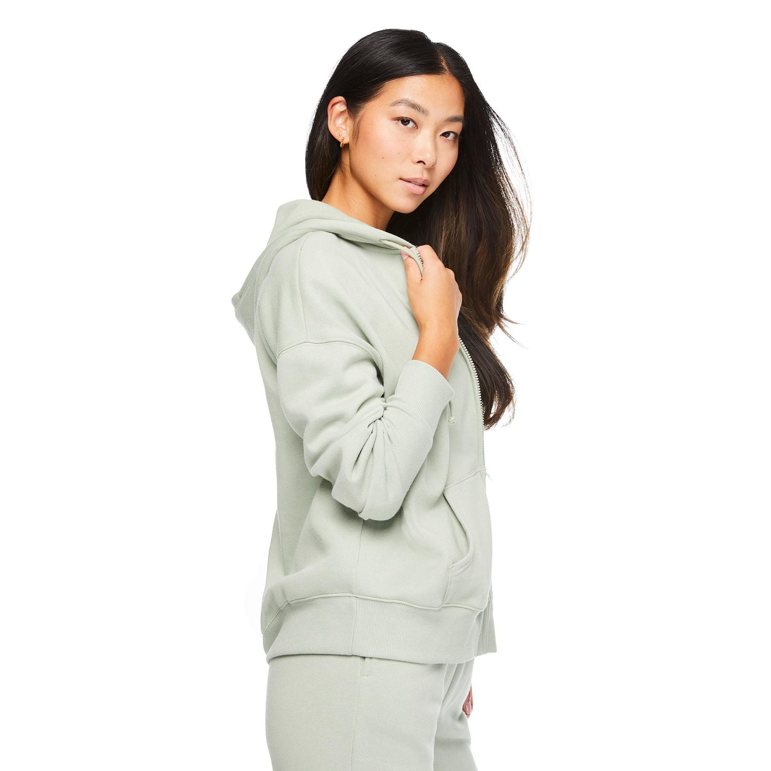 No Boundaries Women's Oversized Zip-Up Hoodie