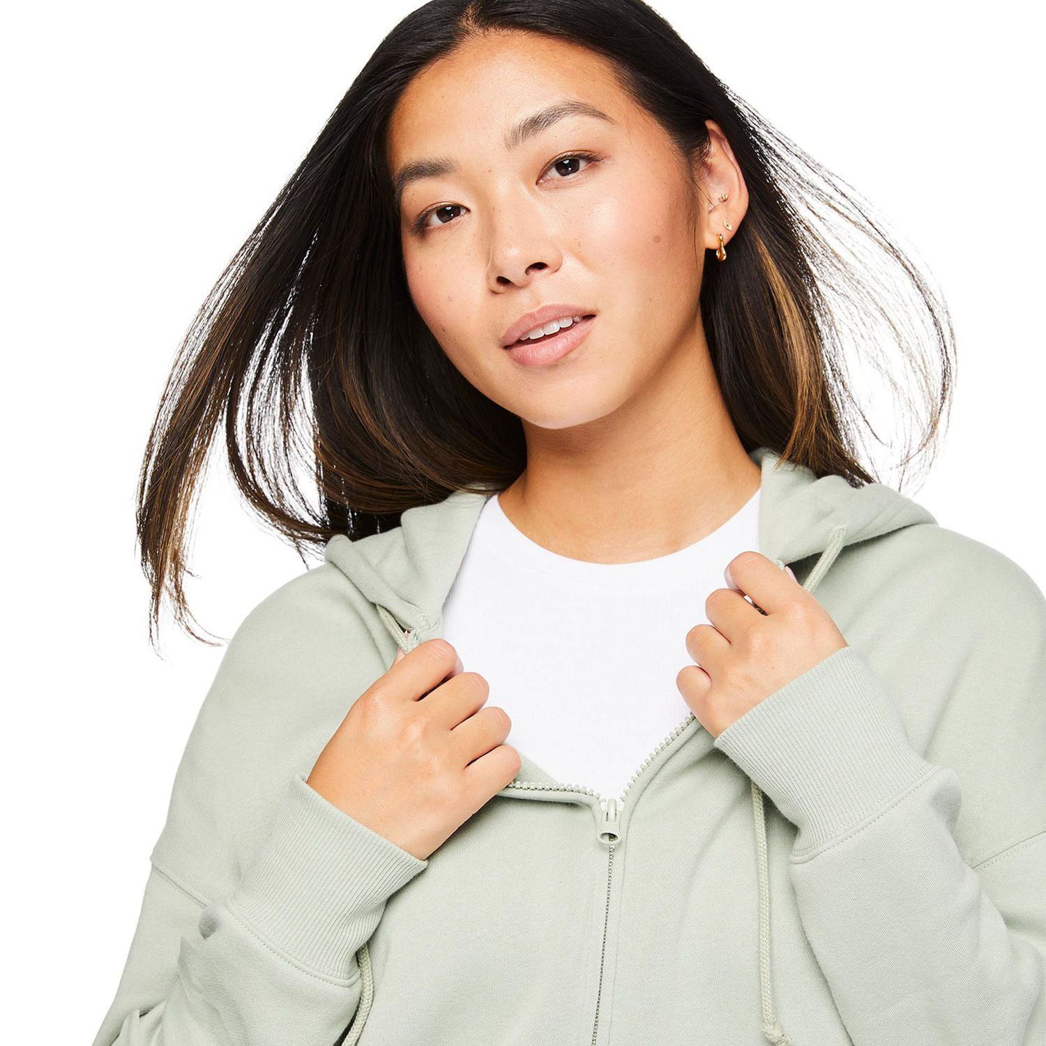 No Boundaries Women's Oversized Zip-Up Hoodie