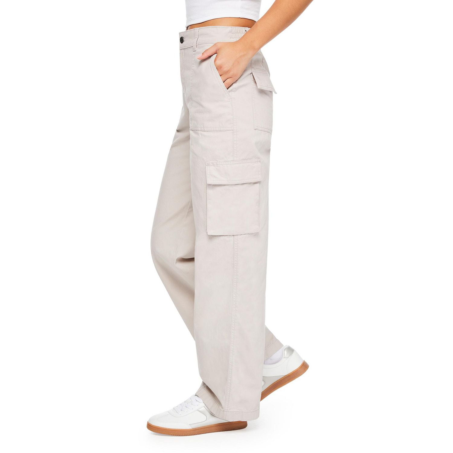 【Anyone more】Boun Cargo Wide Cotton Banding Pants No Boundaries Women's Wide Leg Cargo Pant - Walmart.ca