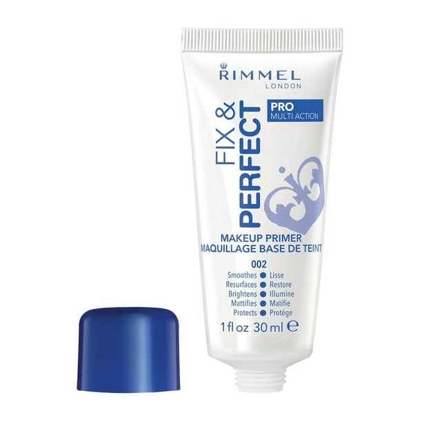 Rimmel Fix & Perfect Pro Primer, minimise pores, brightens your complexion, mattifies & eliminates shine, oil-free formula, 100% Cruelty-Free, 5 in 1 results