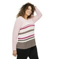 thumbnail image 2 of George Plus Women's Long Sleeve Stripe Top, 2 of 6