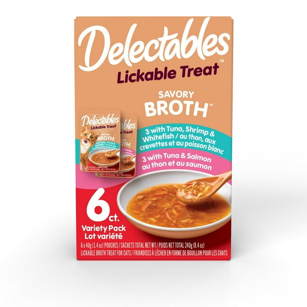 Pack de variétés de friandises pour chat Delectables Broth 6x40g (6pk) 