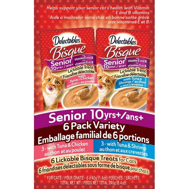 Delectables Bisque Senior Cat Treat Variety Pack, 6x40g (6pk) Walmart.ca