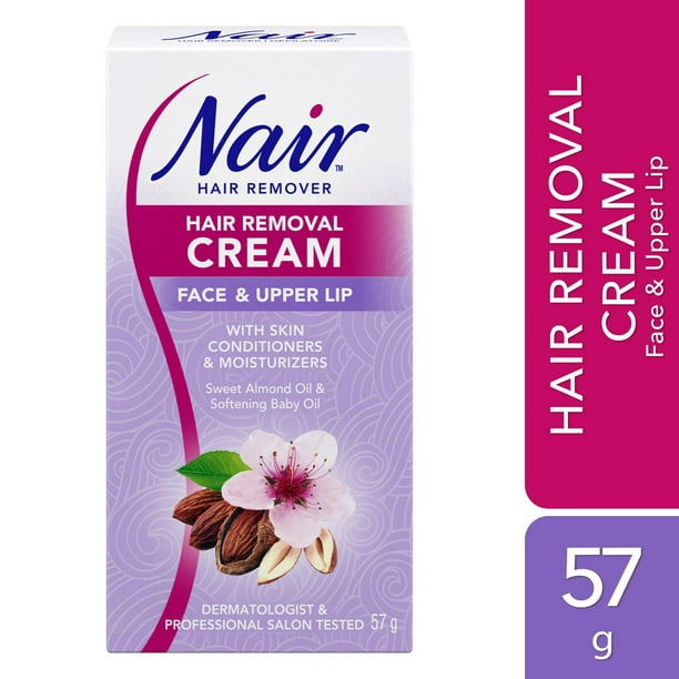 Nair Hair Removal Cream for Face & Upper Lip with Sweet Almond Oil and Baby Oil, 57 g