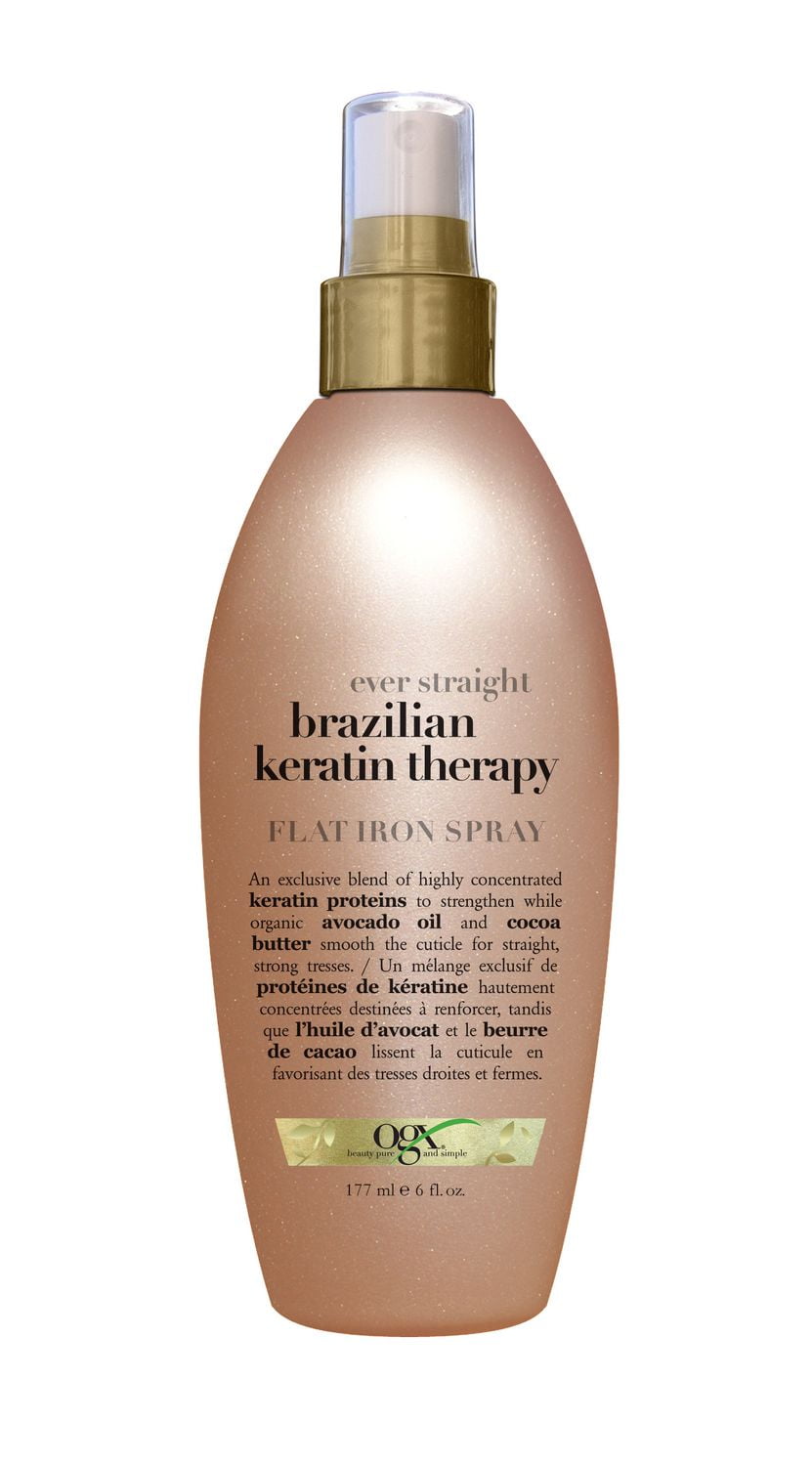 OGX Ever Straight Brazilian Keratin Therapy Flat Iron Spray 177mL Walmart