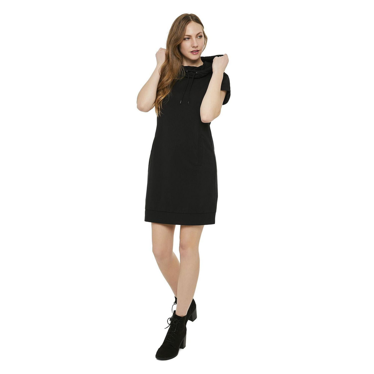 Hooded 2024 black dress