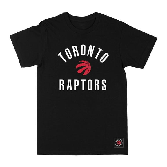 T-shirt noir à manches courtes avec texte Arc des Raptors de Toronto sous licence officielle NBA