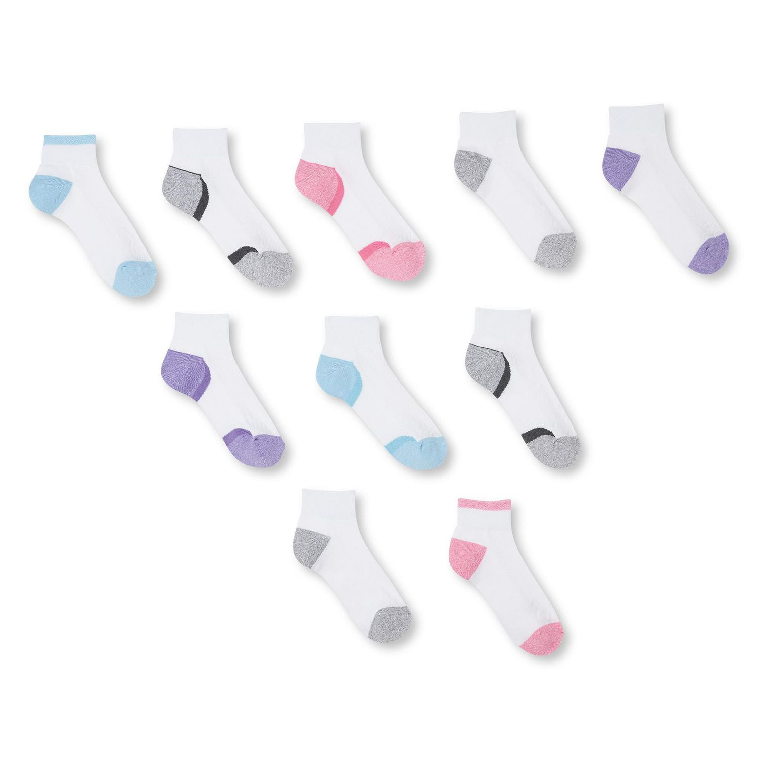 Lot de 10 paires de socquettes Athletic Works pour femmes Tailles 4-10