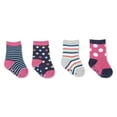 thumbnail image 1 of George Baby Girls' Crew Socks 4-Pack, 1 of 1