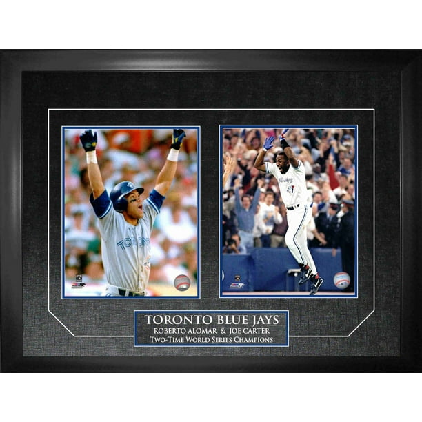 Cadre avec photo « Champions de la Série mondiale » de Joe Carter et Roberto Alomar des Blue Jays de Toronto de Frameworth Sports