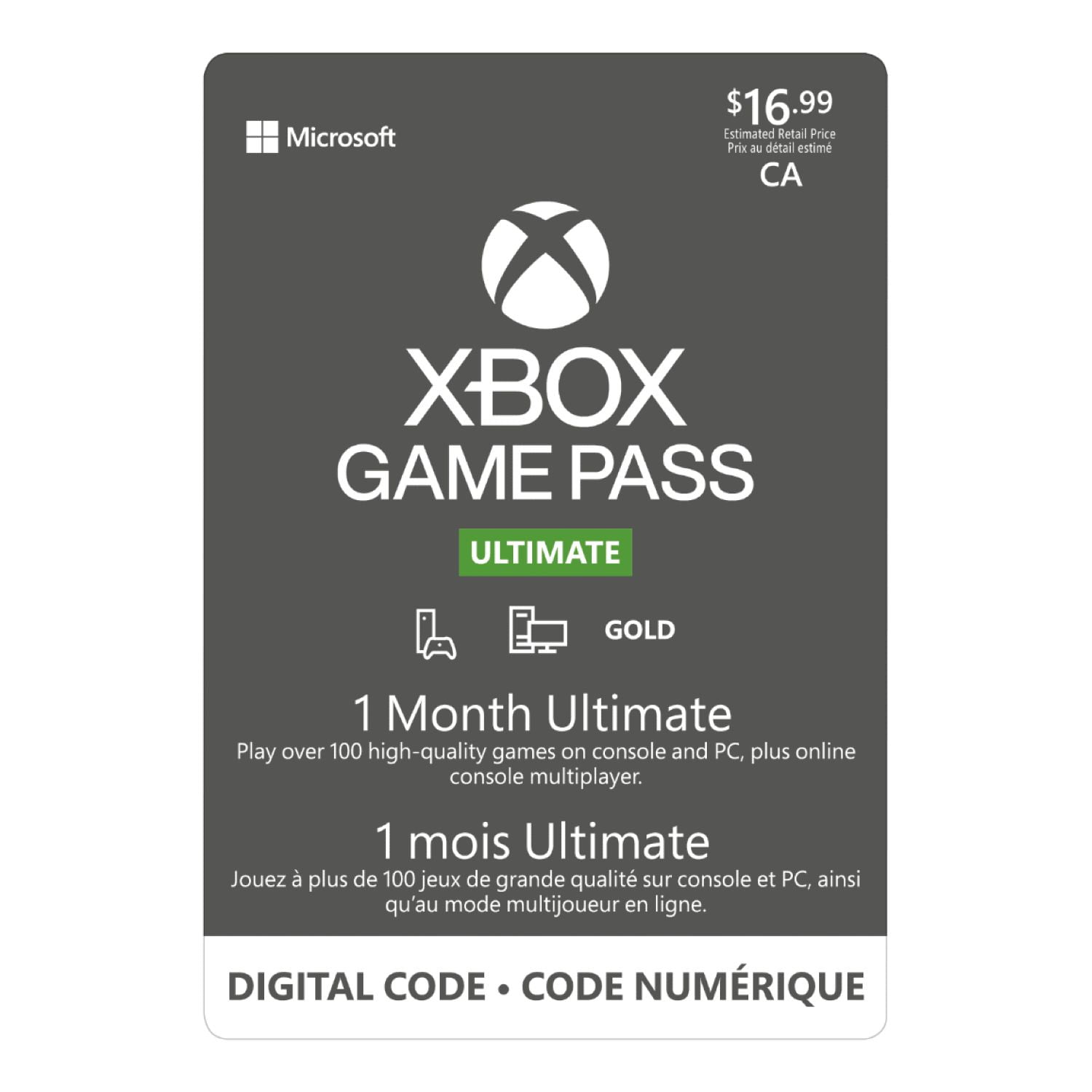 Xbox Game Pass Gift Card, Ultimate, $44.99, Search