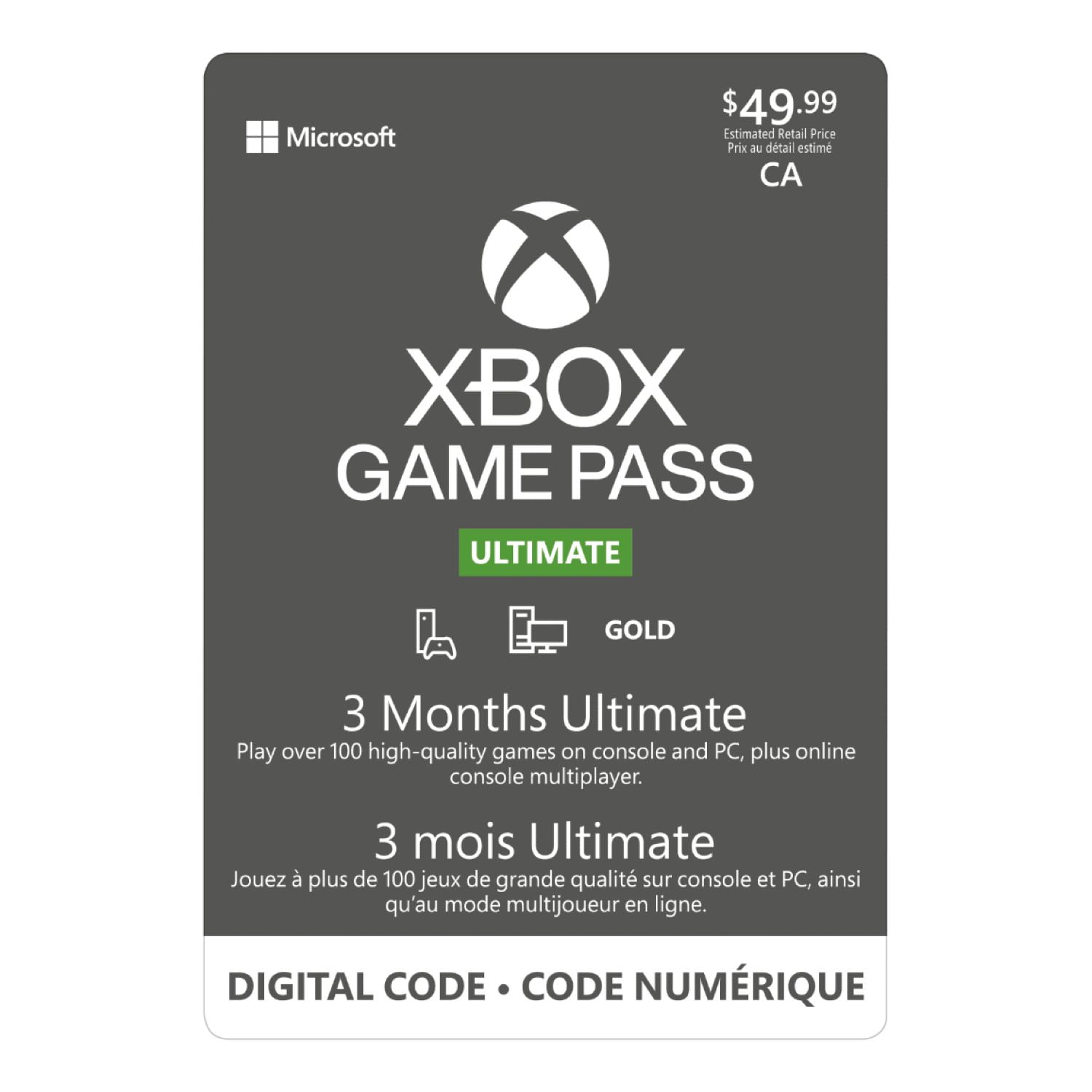 Xbox Game Pass Ultimate - 3 Months $49.99 Gift Card (Digital Code