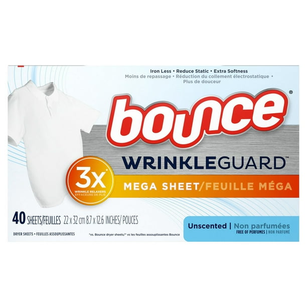 Bounce WrinkleGuard Mega Dryer Sheets, Fabric Softener and Wrinkle