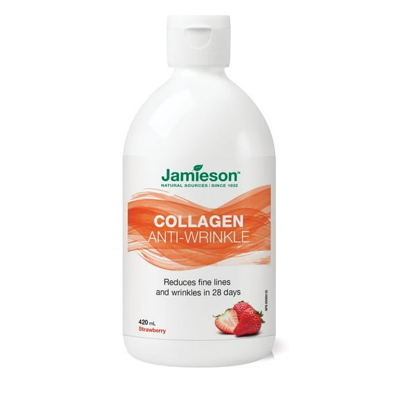 Jamieson Collagen Anti-Wrinkle Liquid Strawberry Flavour, 420 mL