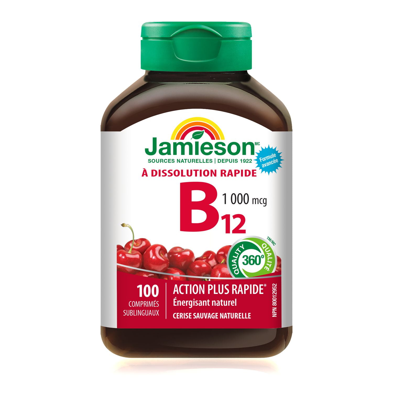 Jamieson Vitamin B12 (Methylcobalamin)1,000 mcg Fast Dissolving Sublingual Tablets, 100 sublingual tablets