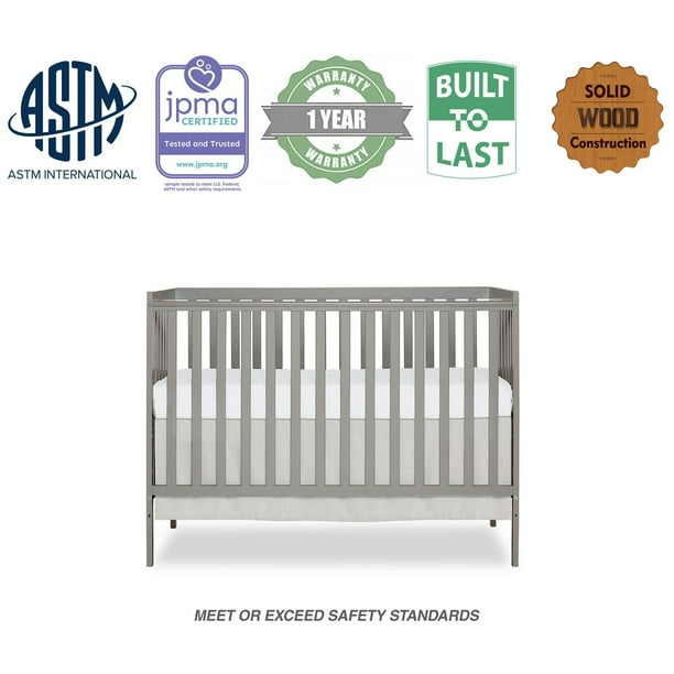 Dream On Me Synergy 5in1 Convertible Crib, Greenguard Gold Certified