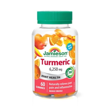 Jamieson Turmeric Gummies, 6250 mg, Mango Orange, 60 Gummies