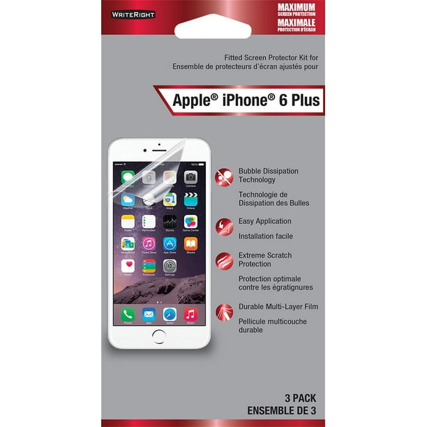 Fellowes WriteRight Protecteur d'écran protection maximale pour iPhone 6 Plus, paq. de 2