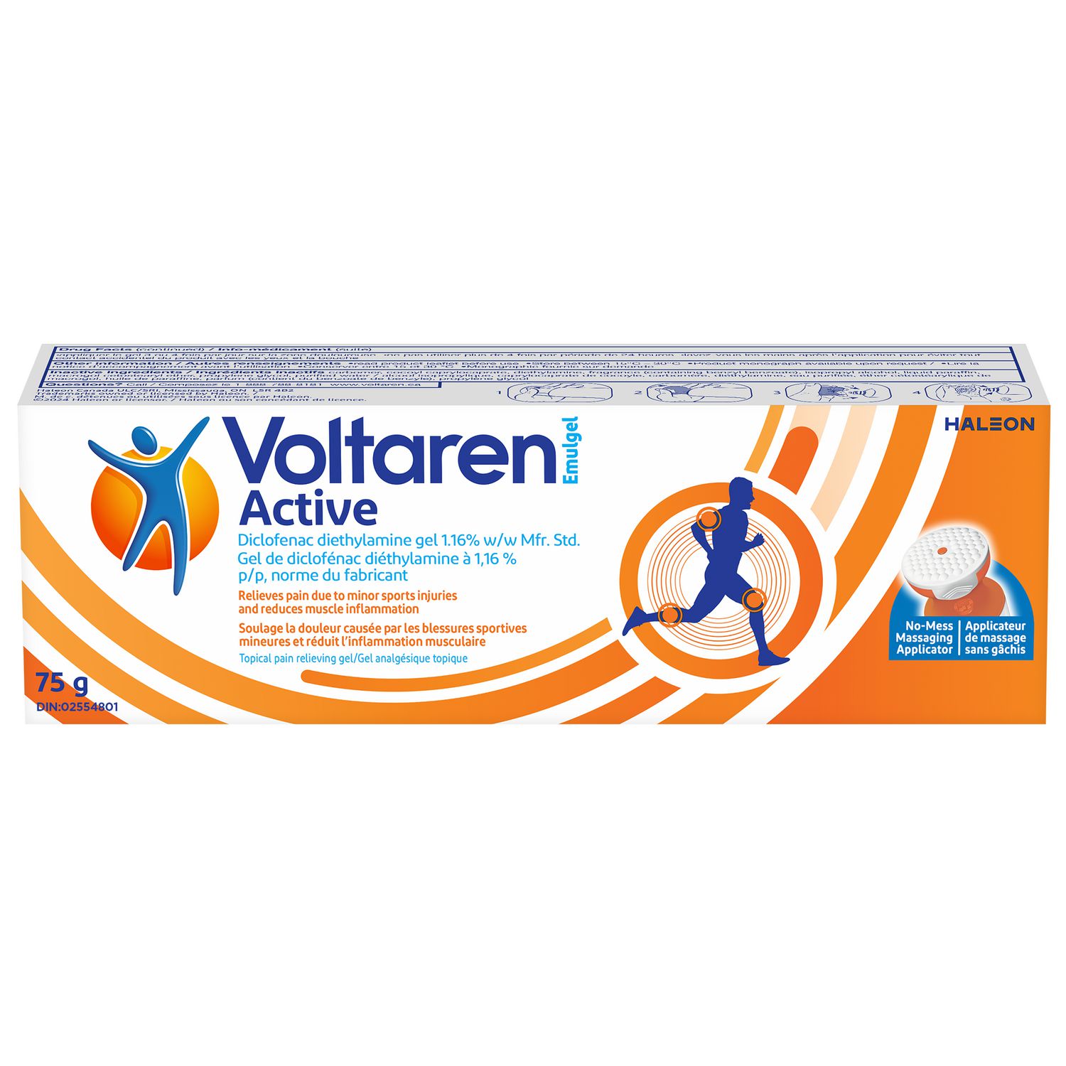 Voltaren Emulgel Active Topical Pain Relief Gel for Sports Injuries, Back, Joint & Muscle Pain, No Mess Applicator, 75g, 1.16% Diclofenac