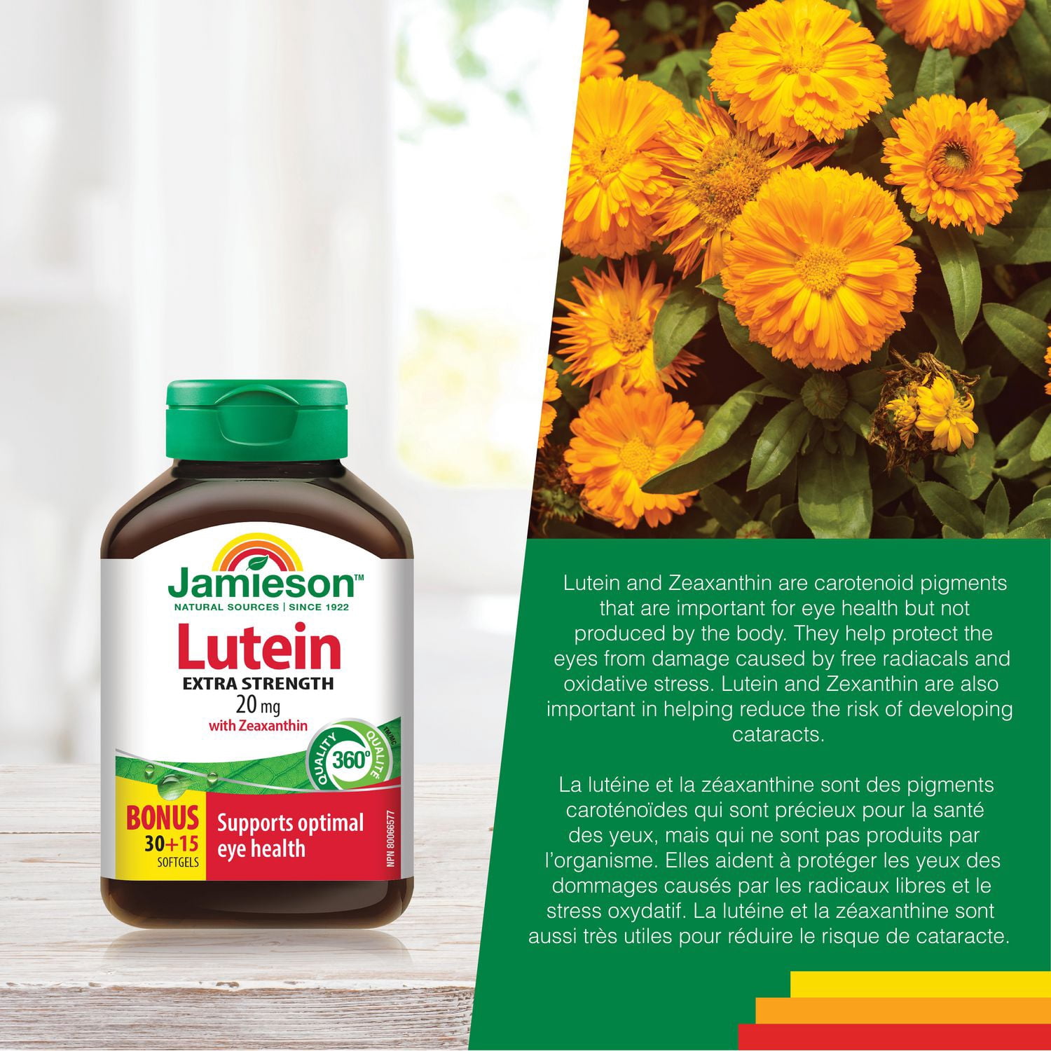 Jamieson gélules lutéine avec zéaxanthine, 20 mg, extra fort, 45 gélules